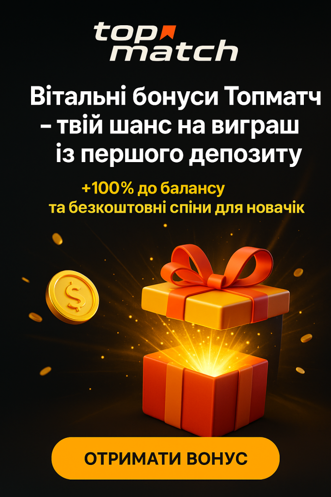 Топматч - вітальні бонуси та безкоштовні спіни